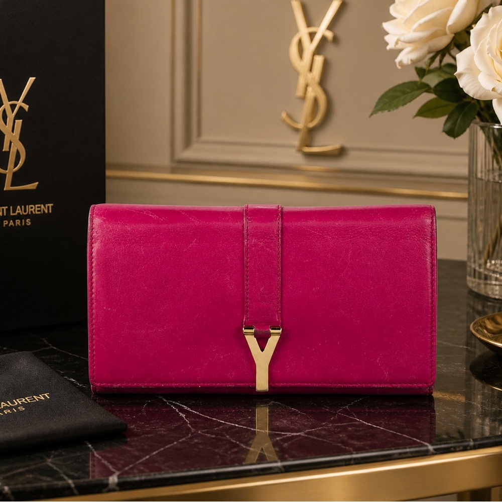 Yves Saint Laurent Pink Leather Wallet